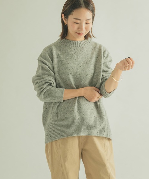 FORK&SPOON（フォークアンドスプーン）の「FORK&SPOON　ネップニットプルオーバー（ニット/セーター・レディース・ブラウン/ネイビー/ライトグレー・1）」の9枚目の写真