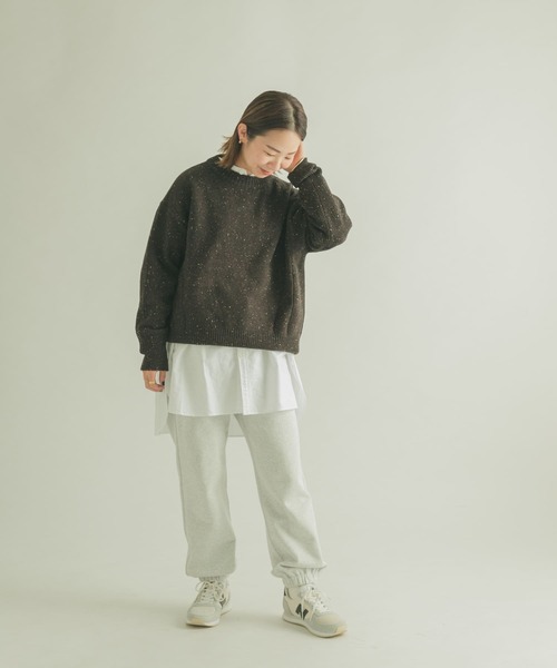 FORK&SPOON（フォークアンドスプーン）の「FORK&SPOON　ネップニットプルオーバー（ニット/セーター・レディース・ブラウン/ネイビー/ライトグレー・1）」の10枚目の写真