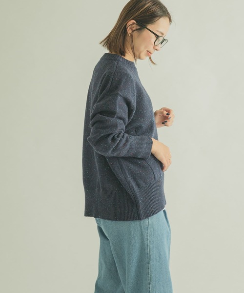 FORK&SPOON（フォークアンドスプーン）の「FORK&SPOON　ネップニットプルオーバー（ニット/セーター・レディース・ブラウン/ネイビー/ライトグレー・1）」の18枚目の写真