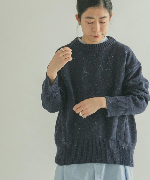 FORK&SPOON（フォークアンドスプーン）の「FORK&SPOON　ネップニットプルオーバー（ニット/セーター・レディース・ブラウン/ネイビー/ライトグレー・1）」の11枚目の写真