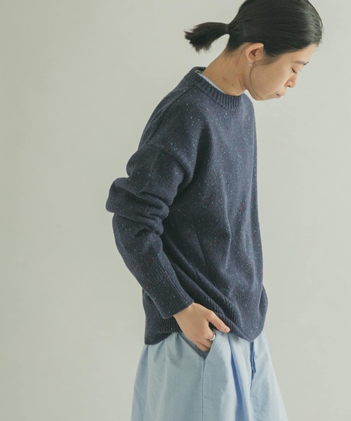 FORK&SPOON（フォークアンドスプーン）の「FORK&SPOON　ネップニットプルオーバー（ニット/セーター・レディース・ブラウン/ネイビー/ライトグレー・1）」の19枚目の写真