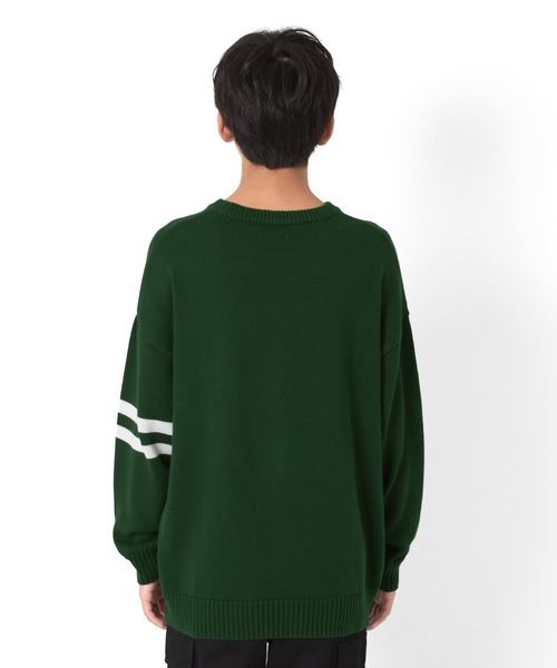 GLAZOS（グラソス）の「天竺編み・レタードニット【マシンウォッシャブル】（ニット/セーター・キッズ・グリーン/ネイビー・140cm/150cm/160cm/170cm）」の14枚目の写真