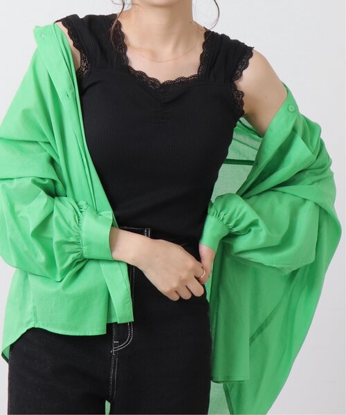 RAY CASSIN（レイカズン）の「フロントギャザータンクトップ（タンクトップ・レディース・オフホワイト/ブラック/グレイッシュベージュ/ミント/オレンジ・FREE）」の6枚目の写真