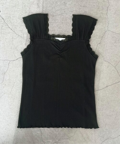 RAY CASSIN（レイカズン）の「フロントギャザータンクトップ（タンクトップ・レディース・オフホワイト/ブラック/グレイッシュベージュ/ミント/オレンジ・FREE）」の7枚目の写真