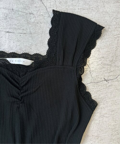 RAY CASSIN（レイカズン）の「フロントギャザータンクトップ（タンクトップ・レディース・オフホワイト/ブラック/グレイッシュベージュ/ミント/オレンジ・FREE）」の8枚目の写真