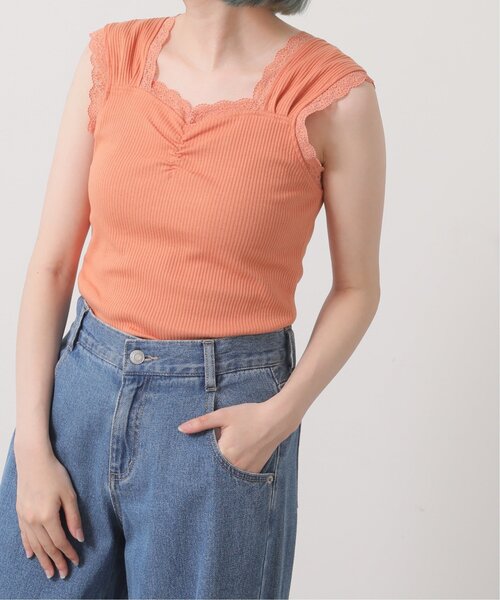 RAY CASSIN（レイカズン）の「フロントギャザータンクトップ（タンクトップ・レディース・オフホワイト/ブラック/グレイッシュベージュ/ミント/オレンジ・FREE）」の11枚目の写真