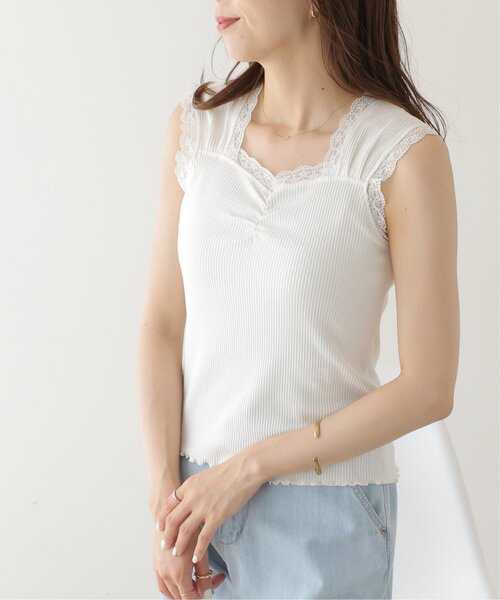 RAY CASSIN（レイカズン）の「フロントギャザータンクトップ（タンクトップ・レディース・オフホワイト/ブラック/グレイッシュベージュ/ミント/オレンジ・FREE）」の17枚目の写真