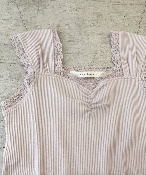 RAY CASSIN（レイカズン）の「フロントギャザータンクトップ（タンクトップ・レディース・オフホワイト/ブラック/グレイッシュベージュ/ミント/オレンジ・FREE）」の22枚目の写真