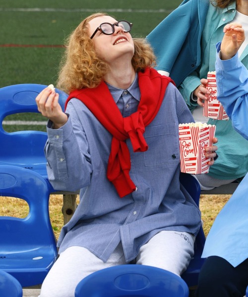 POLO BCS（ポロ ビーシーエス）の「【POLO BCS(ポロ・ビーシーエス)】コラボ刺繍BIGシャツ（シャツ/ブラウス・レディース・ネイビー/オフホワイト/グリーン/ブルー・FREE）」の3枚目の写真