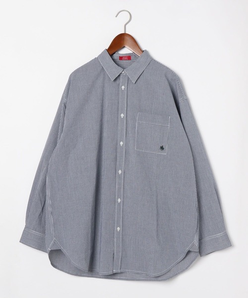 POLO BCS（ポロ ビーシーエス）の「【POLO BCS(ポロ・ビーシーエス)】コラボ刺繍BIGシャツ（シャツ/ブラウス・レディース・ネイビー/オフホワイト/グリーン/ブルー・FREE）」の5枚目の写真