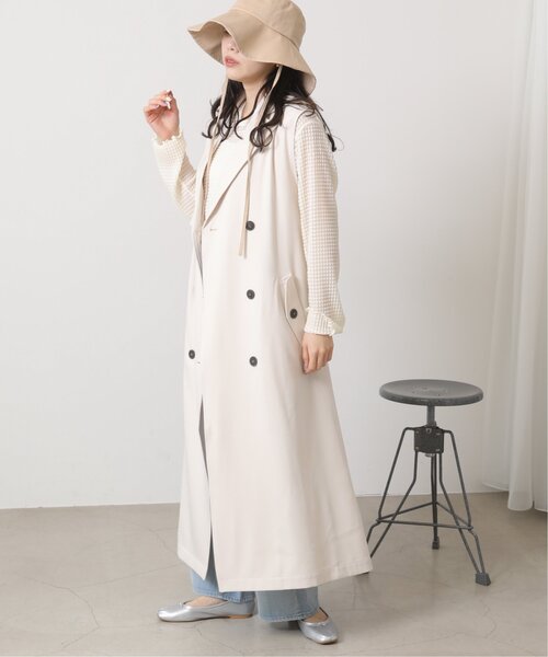 RAY CASSIN(レイカズン)の「ノースリトレンチコート(トレンチコート・レディース・サンドベージュ/キナリ・FREE)」の2枚目の写真