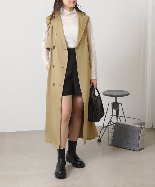 RAY CASSIN(レイカズン)の「ノースリトレンチコート(トレンチコート・レディース・サンドベージュ/キナリ・FREE)」の9枚目の写真