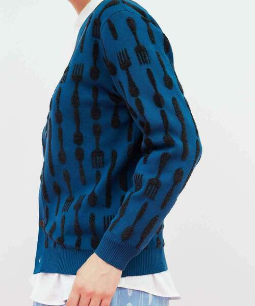 FRAPBOIS（フラボア）の「カトラリーニット カーデガン（カーディガン/ボレロ・レディース・ベージュ/ブルー・1/2）」の7枚目の写真