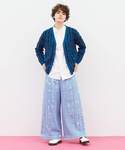 FRAPBOIS（フラボア）の「カトラリーニット カーデガン（カーディガン/ボレロ・レディース・ベージュ/ブルー・1/2）」の11枚目の写真