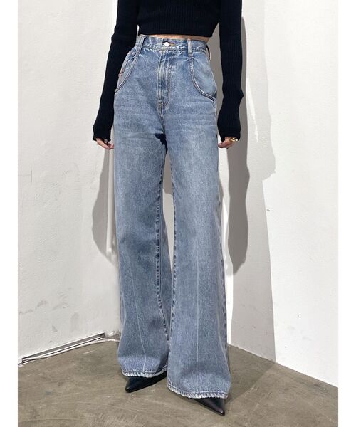 EMODA（エモダ）の「ルーズワイドハイウエストジーンズ（デニムパンツ・レディース・ブラック/ライトブルー・MEDIUM/SMALL）」の18枚目の写真