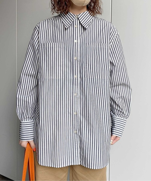 CPCM（シーピーシーエム）の「先染ストライプタイ付き2WAYシャツ（シャツ/ブラウス・レディース・ピンク/ネイビー・FREE）」の4枚目の写真