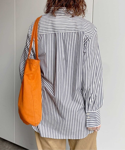 CPCM（シーピーシーエム）の「先染ストライプタイ付き2WAYシャツ（シャツ/ブラウス・レディース・ピンク/ネイビー・FREE）」の6枚目の写真