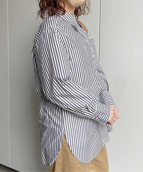 CPCM（シーピーシーエム）の「先染ストライプタイ付き2WAYシャツ（シャツ/ブラウス・レディース・ピンク/ネイビー・FREE）」の7枚目の写真