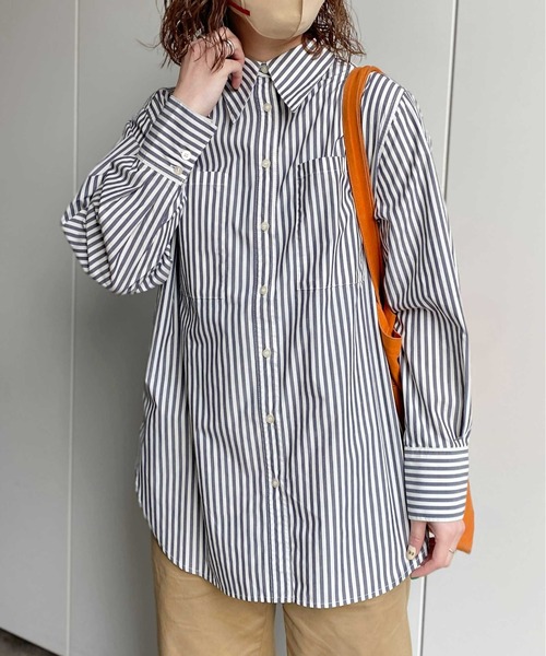 CPCM（シーピーシーエム）の「先染ストライプタイ付き2WAYシャツ（シャツ/ブラウス・レディース・ピンク/ネイビー・FREE）」の3枚目の写真