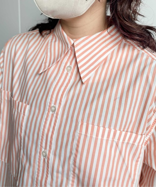 CPCM（シーピーシーエム）の「先染ストライプタイ付き2WAYシャツ（シャツ/ブラウス・レディース・ピンク/ネイビー・FREE）」の18枚目の写真