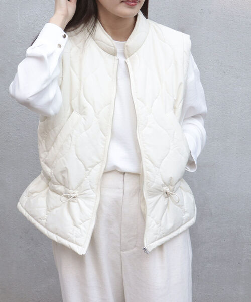 fredy emue（フレディエミュ）の「【fredyemueフレディエミュ】キルティングベスト（ダウンベスト・レディース・アイボリー/ピンク/ブラック・38）」の7枚目の写真