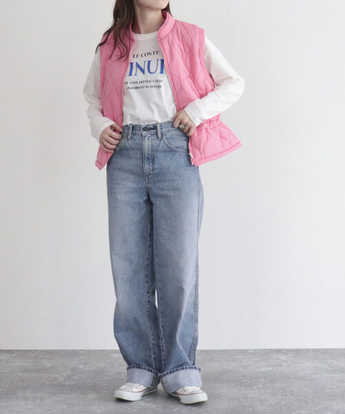 fredy emue（フレディエミュ）の「【fredyemueフレディエミュ】キルティングベスト（ダウンベスト・レディース・アイボリー/ピンク/ブラック・38）」の12枚目の写真