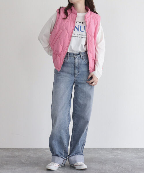 fredy emue（フレディエミュ）の「【fredyemueフレディエミュ】キルティングベスト（ダウンベスト・レディース・アイボリー/ピンク/ブラック・38）」の13枚目の写真