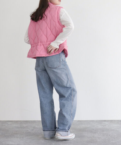 fredy emue（フレディエミュ）の「【fredyemueフレディエミュ】キルティングベスト（ダウンベスト・レディース・アイボリー/ピンク/ブラック・38）」の14枚目の写真