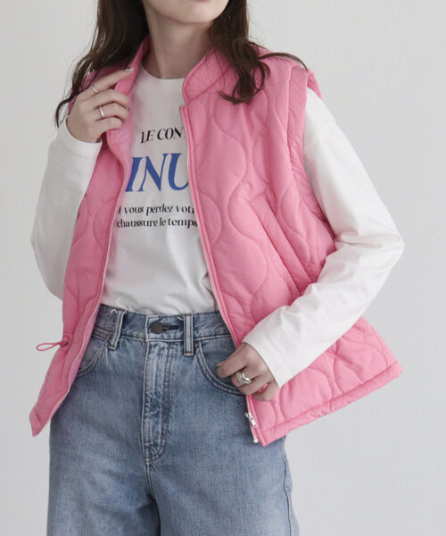 fredy emue（フレディエミュ）の「【fredyemueフレディエミュ】キルティングベスト（ダウンベスト・レディース・アイボリー/ピンク/ブラック・38）」の15枚目の写真