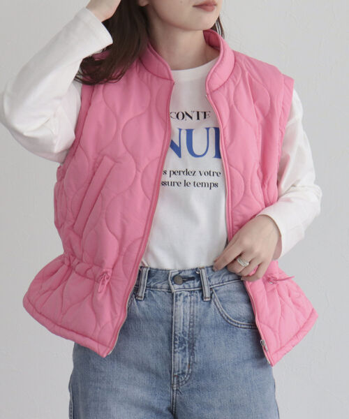 fredy emue（フレディエミュ）の「【fredyemueフレディエミュ】キルティングベスト（ダウンベスト・レディース・アイボリー/ピンク/ブラック・38）」の17枚目の写真