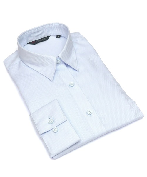 TOKYO SHIRTS(トウキョウシャツ)の「形態安定ノーアイロン レギュラー 長袖ビジネスワイシャツ(ビジネスシャツ・レディース・サックスブルー・LL/S/M/L/XL)」の8枚目の写真
