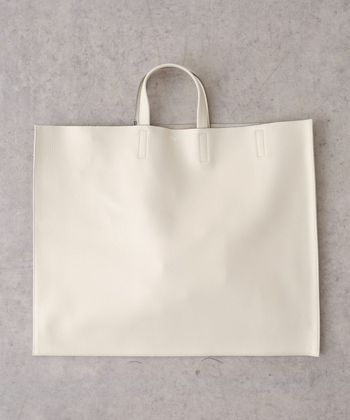 Omekashi（オメカシ）の「blancle レザーフラットトートバッグ（トートバッグ・レディース・ブラック/ベージュ・ONE SIZE）」の22枚目の写真