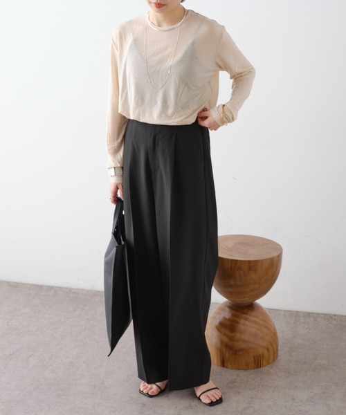 Omekashi（オメカシ）の「blancle レザーフラットトートバッグ（トートバッグ・レディース・ブラック/ベージュ・ONE SIZE）」の13枚目の写真