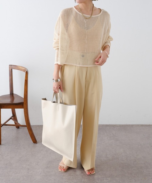 Omekashi（オメカシ）の「blancle レザーフラットトートバッグ（トートバッグ・レディース・ブラック/ベージュ・ONE SIZE）」の17枚目の写真