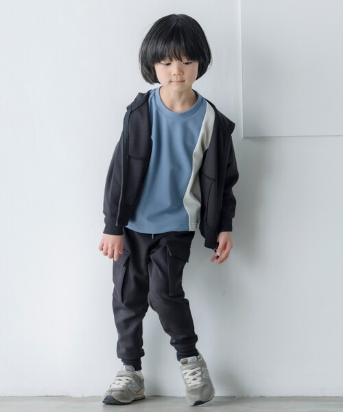 THE SHOP TK （ザ ショップ ティーケー ）の「◆【110-150/セットアップ】ダンボール ジップパーカ（パーカー・キッズ・カーキ/グレー系その他・11/14/12/15 /13）」の5枚目の写真