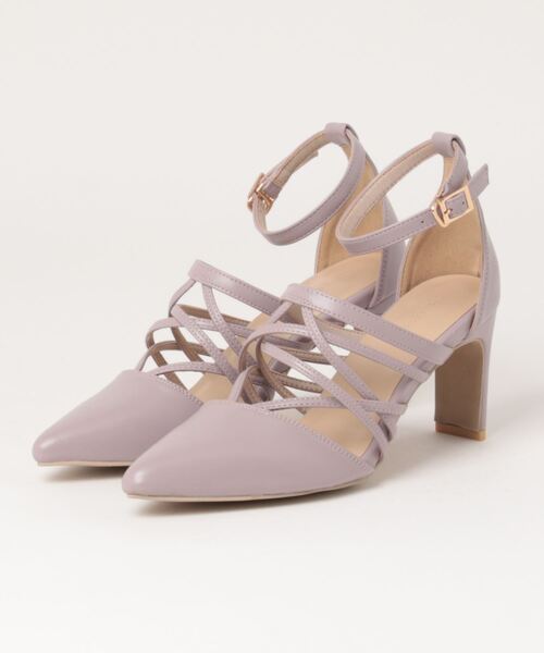 EDIT COLOGNE(エディットコロン)の「クロスアッパーパンプス(パンプス・レディース・グレー/ブラック/パープル・23.5cm/24.0cm)」の3枚目の写真