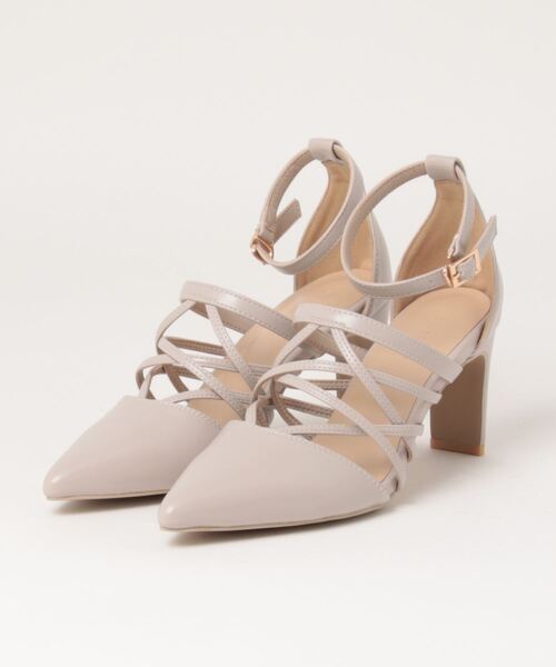 EDIT COLOGNE(エディットコロン)の「クロスアッパーパンプス(パンプス・レディース・グレー/ブラック/パープル・23.5cm/24.0cm)」の2枚目の写真