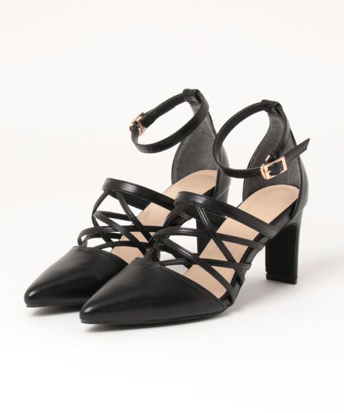 EDIT COLOGNE(エディットコロン)の「クロスアッパーパンプス(パンプス・レディース・グレー/ブラック/パープル・23.5cm/24.0cm)」の1枚目の写真