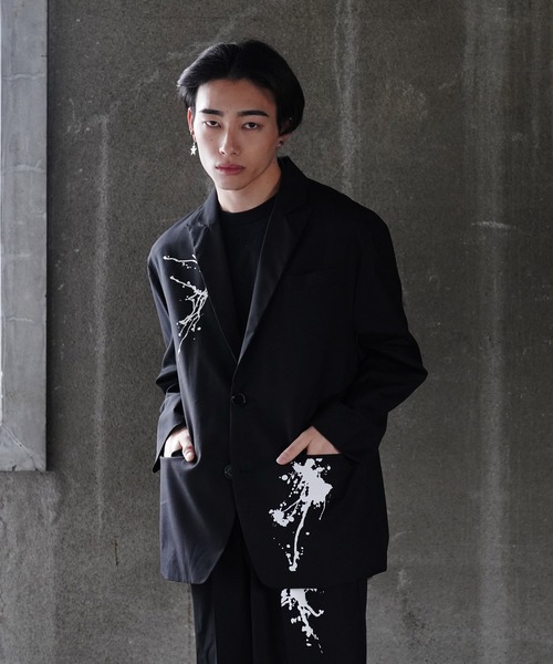 G.O.C(ジーオーシー)の「TR オーバーサイズ ピークド ペイント テーラード JK(テーラードジャケット・メンズ・ブラック・LARGE/MEDIUM)」の6枚目の写真