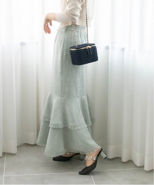 RANDA（ランダ）の「フリンジマーメイドスカート（スカート・レディース・ブルー/クリーム/グリーン・0/1）」の5枚目の写真