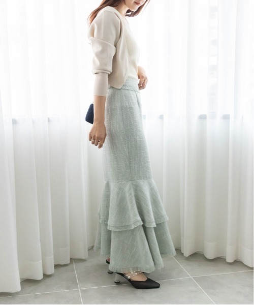 RANDA（ランダ）の「フリンジマーメイドスカート（スカート・レディース・ブルー/クリーム/グリーン・0/1）」の6枚目の写真
