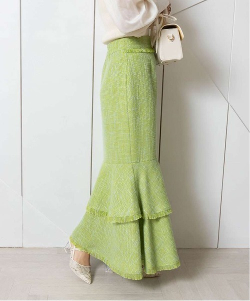RANDA（ランダ）の「フリンジマーメイドスカート（スカート・レディース・ブルー/クリーム/グリーン・0/1）」の8枚目の写真