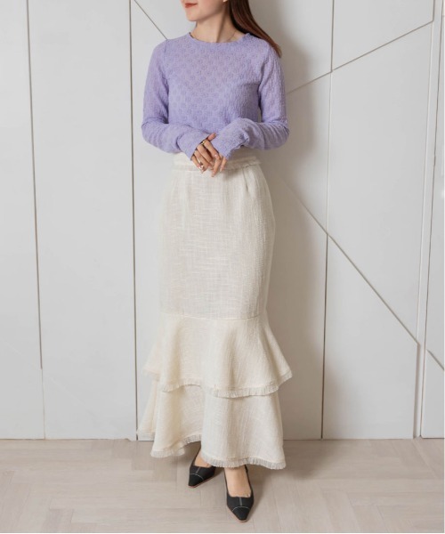 RANDA（ランダ）の「フリンジマーメイドスカート（スカート・レディース・ブルー/クリーム/グリーン・0/1）」の12枚目の写真