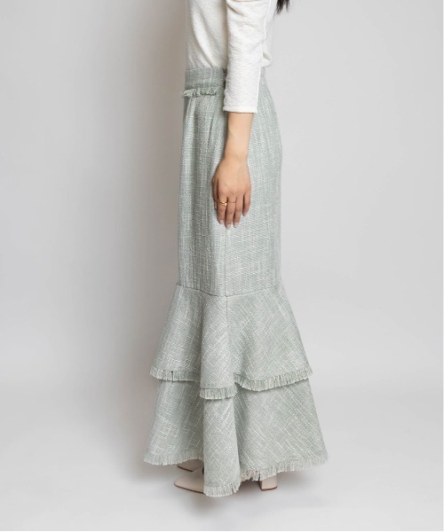 RANDA（ランダ）の「フリンジマーメイドスカート（スカート・レディース・ブルー/クリーム/グリーン・0/1）」の14枚目の写真