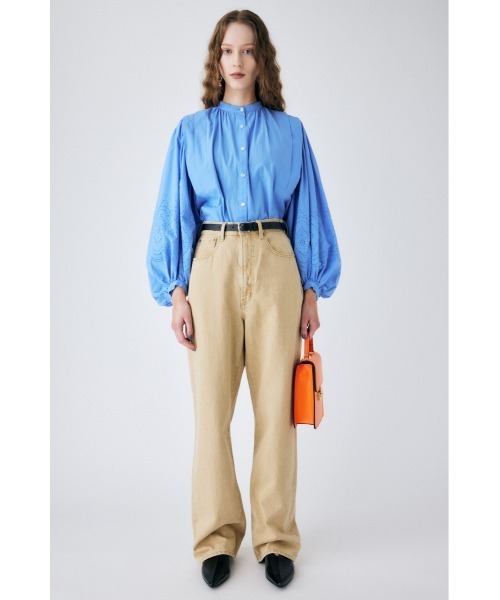 MOUSSY(マウジー)の「EYELET TUCK ブラウス(シャツ/ブラウス・レディース・ブルー/オフホワイト/ブラック・FREE)」の9枚目の写真