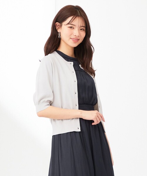 ANY SIS(エニィスィス)の「【洗える】ハーフスリーブ カーディガン(カーディガン/ボレロ・レディース・ピンク系9/ライトグレー系/ホワイト系/ネイビー系・2)」の2枚目の写真