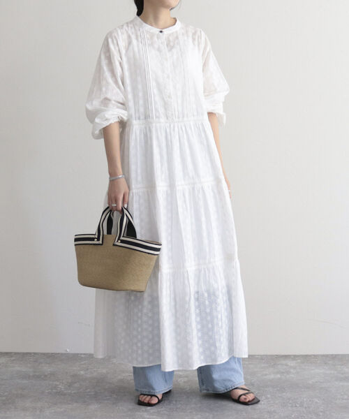 fredy emue（フレディエミュ）の「【fredy emue/フレディエミュ】コットンレースティアードワンピース（ワンピース・レディース・ブラック/レッド/オフホワイト・38）」の7枚目の写真