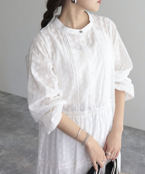 fredy emue（フレディエミュ）の「【fredy emue/フレディエミュ】コットンレースティアードワンピース（ワンピース・レディース・ブラック/レッド/オフホワイト・38）」の13枚目の写真