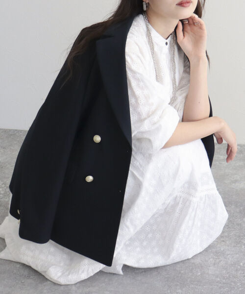 fredy emue（フレディエミュ）の「【fredy emue/フレディエミュ】コットンレースティアードワンピース（ワンピース・レディース・ブラック/レッド/オフホワイト・38）」の20枚目の写真