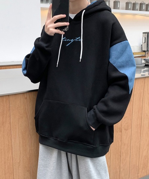 Cloudstyle(クラウドスタイル)の「【Cloudstyle】メンズ長袖裏起毛薄手パーカー(パーカー・メンズ・ブラック/ベージュ・MEDIUM/LARGE/X-LARGE/XX-LARGE/XXX-LARGE/SMALL)」の7枚目の写真